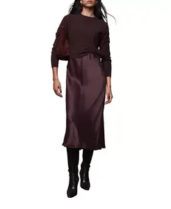 Женское платье-комбинация из многослойного свитера Mint Velvet, красный