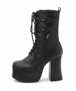 Ботинки на толстой подошве со шнуровкой Yosuke Usa, цвет Black