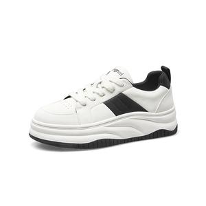 KANGNAI Женские скейтерские кеды лоу-топ бело-черные, цвет White/Black