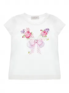 Футболка с графичным принтом Monnalisa, белый