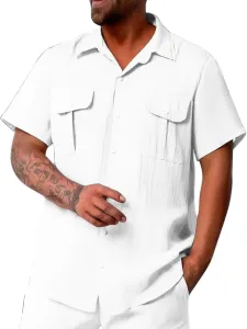 Мужская рубашка с коротким рукавом Casual Loose