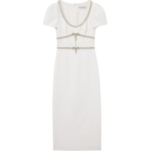 Self-portrait Женское платье с коротким рукавом Self Portrait чисто-белое