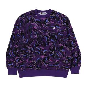 Толстовка BAPE Marbling Camo Logo Relaxed Fit Crewneck Sweatshirt, Purple