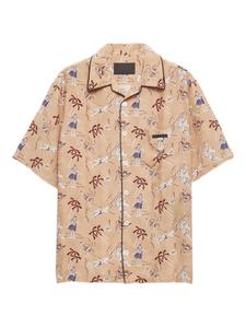 Prada рубашка с принтом, нейтральный