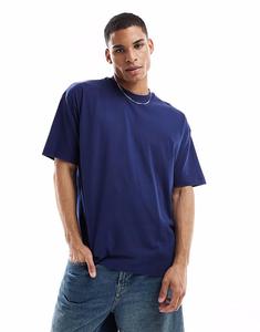 Футболка Essentials свободного кроя темно-синего цвета Asos Design