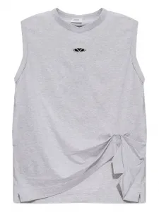 Футболка с декоративным галстуком VETEMENTS, серый