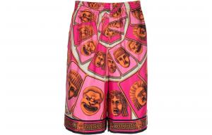 Шорты из шелка Le Maschere Mask VERSACE, розовые