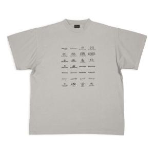 Футболка Balenciaga Archives Logos T-Shirt Oversized 'Light Grey', серый