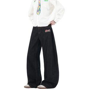 WARRIOR Джинсы Unisex Black DIY Badge Moderate Straight Fit