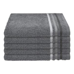 Махровое гостевое полотенце Schiesser Skyline Color в наборе из 5 штук | 100% хлопок экологически чистого производства | впитывающий, мягкий, стойкий цвет | 30х50см | Темно-серый | антрацит
