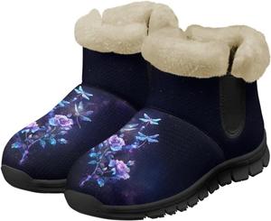 Зимние сапоги для женщин, теплые легкие пушистые ботинки, удобные для надевания, ботильоны для ходьбы, обувь для дома и улицы Chririnla, Dragonfly