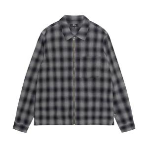 Рубашка Stussy Zip Twisted Yarn Plaid Shirt, разноцветный