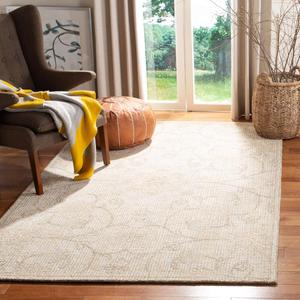 Ковер SAFAVIEH, 153 x 244 см, Abstract Collection, Light Grey & Ivory, ручной работы из шерсти, идеален для помещений с высокой проходимостью в гостиной, спальне (ABT527C)