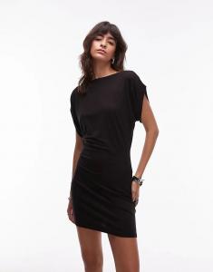 Мини-платье с вырезом «летучая мышь» ASOS DESIGN черного цвета