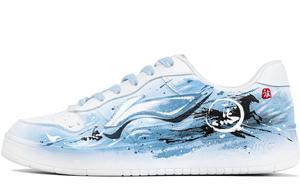 LINING Понтонные лодки устойчивые к истиранию дышащие увеличивающие высоту лоу-топ скейтборд обувь унисекс white blue