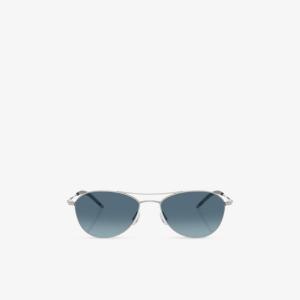 Солнцезащитные очки Oliver Peoples "авиаторы" стальные, серебряный
