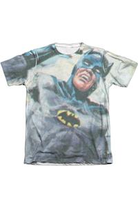 Футболка с коротким рукавом Batman Classic Tv Foliage для взрослых из полиэстера/хлопка Gildan, белый