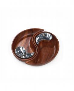 Набор чипсов и соуса Инь-Ян, 4 штуки Nambé, Brown