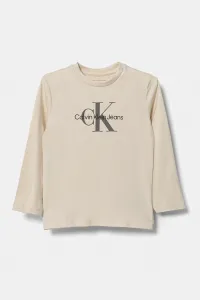 Детская футболка с длинными рукавами Calvin Klein Jeans, бежевый
