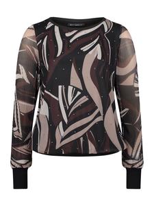 Betty Barclay Футболка с длинными рукавами и плиссировкой, бежево-черного цвета