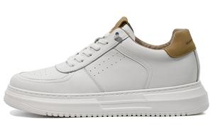 Высокие низкие кеды для скейтбординга мужские белые SULEGAO, белый (увеличение роста 7 см)