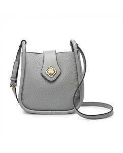 Сумка через плечо в форме цветка с клапаном на поворотной застежке JFY, серый