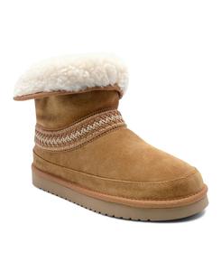 Женские повседневные уютные ботильоны Wynni с круглым носком Earth, Medium Brown Suede