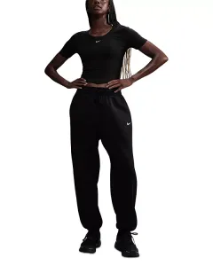 Флисовые брюки Phoenix с высокой посадкой и свободным кроем Nike, черный