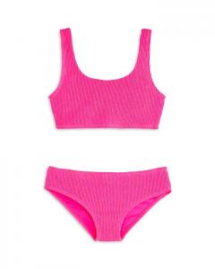 Детский купальный комплект Fay Crinkle с квадратным вырезом - для малышек и девочек постарше Limeapple, красный