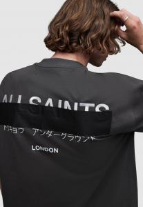 Футболка с принтом REDACT CREW AllSaints, черный