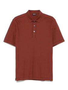 Рубашка поло с короткими рукавами Zegna, коричневый