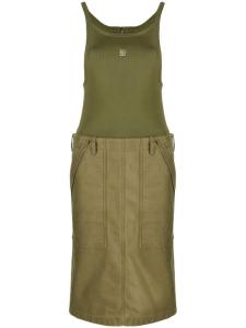 Givenchy платье миди со вставками, зеленый