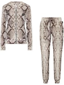 Комплект спортивного костюма с принтом питона Philipp Plein, нейтральный цвет