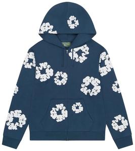 Худи Denim Tears Cotton Wreath на молнии, синий