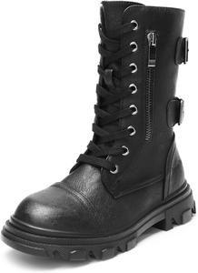 Ботинки DREAM PAIRS для девочек с боковой молнией, ботильоны на шнуровке для малышей/детей младшего и старшего возраста, Black