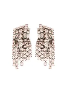 Серьга-капля с украшением из кристаллов Helene Zubeldia, серебристый