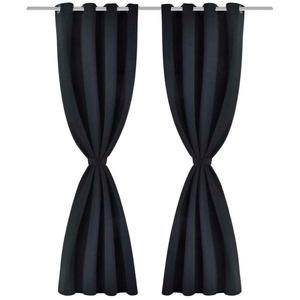 Плотные шторы vidaXL 2 шт. с металлическими люверсами 135х175 см черные