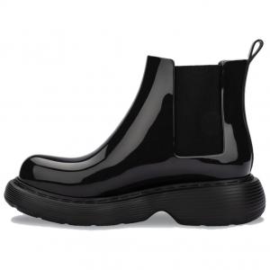 Melissa Мелисса Короткие Челси Ботинки Женские — Черные с Коричневой Подошвой, цвет Black with Brown Sole