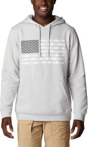 Колумбия мужская толстовка с капюшоном Pfg Fish Flag II Columbia, Cool Grey/White Usa