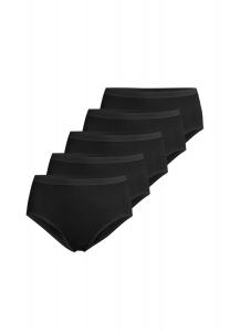 Трусы макси, набор из 5 шт в тонкую рубчик -con-ta-, черный
