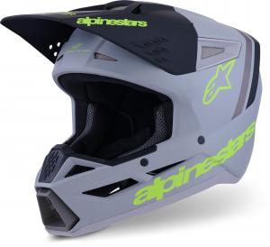 Мотокроссовый шлем Alpinestars s-m3 radium, Grey/Yellow Matt