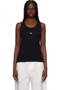 Черная майка в рубчик Baby Fox Maison Kitsuné