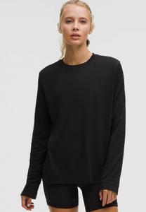 Топ lululemon Swiftly Relaxed Long Sleeve, Black Black/Black