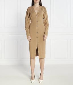 Платье-кардиган Boss Форидж на пуговицах длинное, коричневый