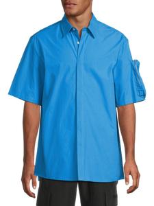 Хлопковая рубашка с коротким рукавом Ambush, синий