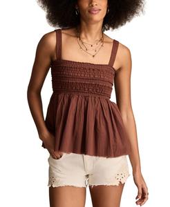 Женская майка с присборенной кружевной отделкой Lucky Brand, Hazelnut