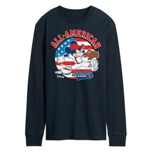 Мужская бейсбольная футболка с длинными рукавами и рисунком Disney's Mickey Mouse Americana Licensed Character