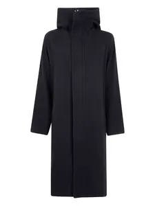 Шерстяное пальто с капюшоном Y's, черный