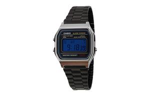 Casio Мужские часы Retrofit Series с кварцевым механизмом, ремешком из нержавеющей стали и черным циферблатом