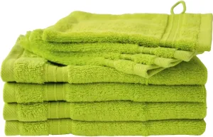 Набор полотенец Dyckhoff "Сиена", (набор, 8 шт., 4 гостевых полотенца (30х50 см) - 4 перчатки для мытья (16х21 см), в великолепных однотонных цветах, набор из 6 и 8 шт (6 шт.), цвет apfel